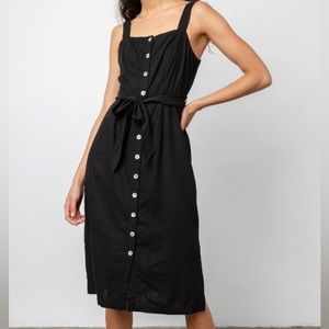 Rails Clement Linen-Blend Button-Front Dress, size M